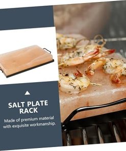 Happyyami 6 Pcs Salt Shelf BBQ Grill Bakeware Plate Cooking Salt Block Holder BBQ Salt Plate Holder Salt Substitute Cooking Accessories Steaks Barbeque Grill Barbecue Table Mineral Enamel 2