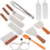Mipcase 5sets Griddle Spatula Holder Metal Rack Outdoor BBQ Utensil Holder Easy Install 2pcs*5 4