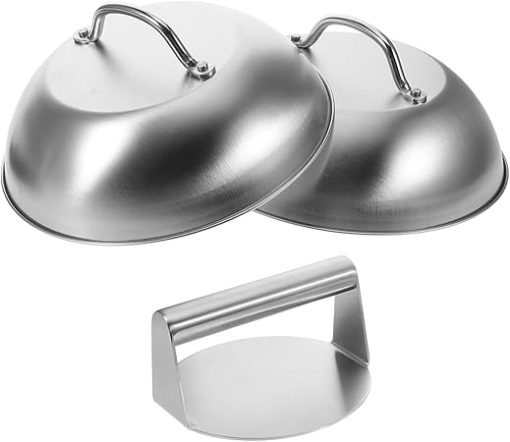 BBQ Grill Set Grilling Tools Burger Press Griddle Accessories Basting Cover for Flat Top