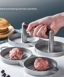Double Bburger Press, Non Stick Aluminum Hamburger Patty Maker, Beef Grill Burger Press Patty Maker Mold Kitchen Supplies 2