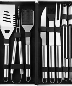 BBQ Grill Accessories, Grill Tools for Outdoor Grill, Heavy Duty Stainless Steel Grill Set with Aluminum Case, Barbeque Tools for Father's Day