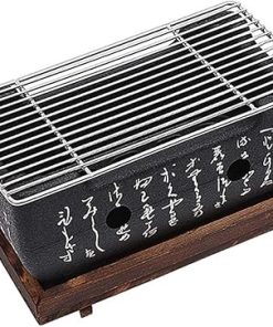 Japanese Style Barbecue Grill Portable Food Charcoal Stove/BBQ Plate Household Barbecue Tools Accessories (BBQ Grill (24X12.5cm))