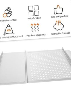 LIFKOME Barbecue Accessories Stainless Steel Grill Pan Handle Versatile for Indoor Outdoor Cooking 2