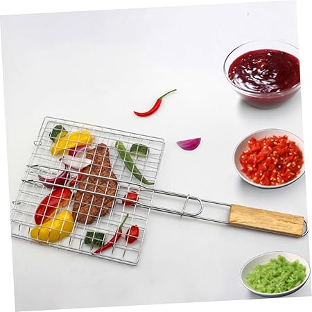 3sets Grilling Net for Barbecue Fish Basket Clip Barbecue Tool Mesh Wire Clamp for Outdoor Cooking 2pcs*3 2 3sets Grilling Net for Barbecue Fish Basket Clip Barbecue Tool Mesh Wire Clamp for Outdoor Cooking 2pcs*3 - Image 2