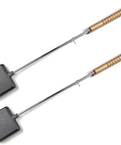 HAWOK Cast Iron Square Pie Iron with Stainless Steel and Wooden Handle set of 2……