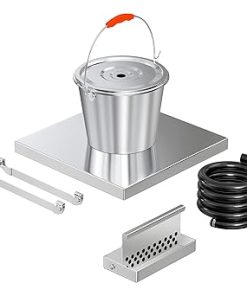 Rear Grease Drainage Funnel for Blackstone Grease Catcher Upgrade,with Drain Funnel, Grease Bucket W/Lid and Spatula Holder,Griddle Accessories for Blackstone 17 22 28 36 Grill