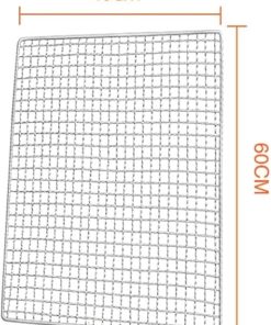 Barbecue Grilling Basket, Two Set Stainless Steel Rectangular Encrypted Barbecue Grill Wire Mesh Outdoor Barbecue Tool Grill Oven Accessories Home 2