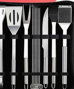 Barbecue Tools are Stored 12pcs Stainless Steel BBQ Tools Set Grill Spade Brush Cutter Tweezer for Easy BBQ Experience 2