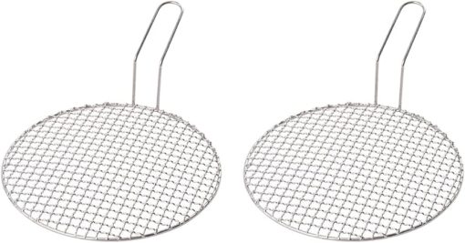 Barbecue Grill Net 2 Pcs Stainless Steel Grill Mesh Korean Grill Mesh Outdoor Grill Mesh Screen Household BBQ Net Mesh Korean Grill
