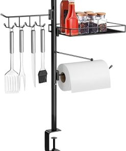YOXIER 3-in-1 Grill Accessory Organizer Caddy,BBQ Picnic Accessories,Barbeque Caddy Organizer with Paper Towel Holder,Condiment Caddy,Grill Accessories Organizer for Outdoor Grill Tool Storage,Gifts