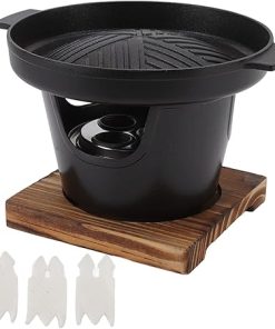Mini BBQ Grill,Smokeless Charcoal Grill,Indoor outdoor Small Barbecue Pot,Stick Proof Multifunctional Korean Family Barbecue Stove,Portable Tabletop Barbecue Grill for Camping Picnic Home(HN-BBQ18A)