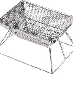 Stainless Steel Folding Portable Barbecue Grill, Outdoor Camping Barbecue Picnic Barbecue Utensils, for 1-3 People,medium