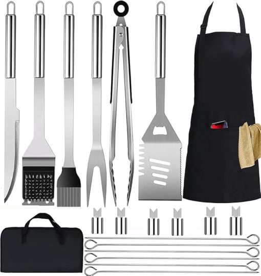 Stainless Grill Set of 20 Pieces, Barbecue Combination Set