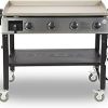 Pit Boss PB757GD Four Burner LP Fold Over Side Shelves 36" Gas Flat Top Griddle with Fitted Cover, 4 Deluxe, BLACK