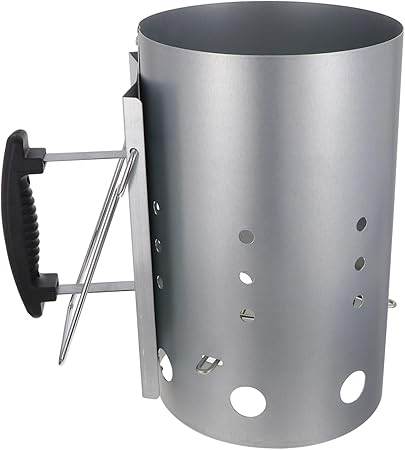 POPETPOP Galvanized BBQ Grill Lighter Carbon Chimney Ignition Barrel Nylon Handle POPETPOP Galvanized BBQ Grill Lighter Carbon Chimney Ignition Barrel Nylon Handle