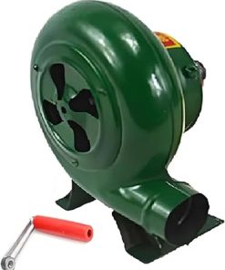 Iron Gear Popcorn Fan Manual Fan, Manual Iron Gear BBQ Blower, Cooking Manual BBQ Air Blower, Portable Fast Fire Starter Bellows, for Camping/Outdoor Barbecue Charcoal Accessories(250W)
