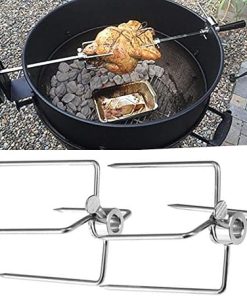 2Pcs 4 Prongs Stainless Steel Barbecue Forks Outdoor Barbecue Rotisserie Meat Forks Tool Chicken Grill Roasting Fork Kitchen 2
