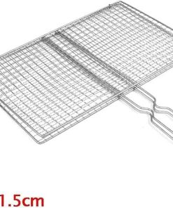 Replacement BBQ Grill, BBQ Grill Grate Non-Stick Triple Fish Grilling Basket Metal Handle BBQ BBQ Fish Rack Fish Grill Grilling Barbecue Outdoor Tool Accessories (Color : A)(B) 2