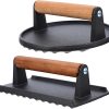Efficient Meat Press for Grilling Cast Iron Press for Steak Sandwich Burger Multiuse Cooking Tool