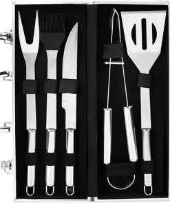 Stainless Steel Grill Accessories with Carry Case, 5 PCS Grill Accessories, Professional Grill Tools Set for Camping/Backyard Barbecue 2
