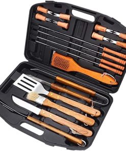 BBQ Grill Accessories Tools Set with Portable Box, 19Pcs Stainless Steel Grilling Tools for Backyard Barbecue, Camping, s for Men Women