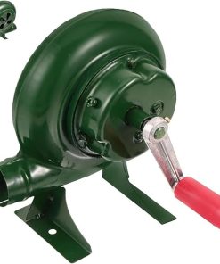 Outdoor Cooking Manual BBQ Blower, Iron Gear Popcorn Fan Manual, Metal Fan Blade, with Hand Crank Tool, for Fireplace Picnic(200W)
