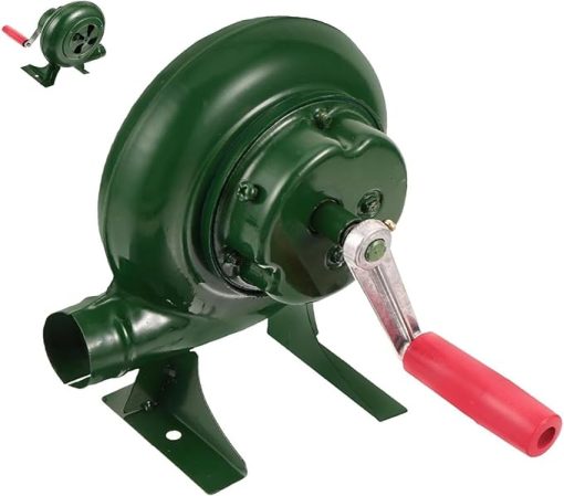 Outdoor Cooking Manual BBQ Blower, Iron Gear Popcorn Fan Manual, Metal Fan Blade, with Hand Crank Tool, for Fireplace Picnic(200W)