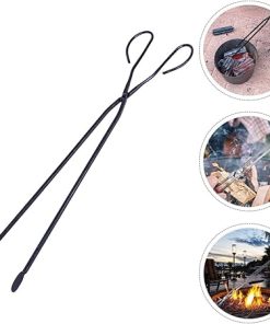 KICHOUSE Long Reach BBQ Tong Outdoor Cleaning Picker Portable Charcoal Clamp for Fire Pit Camping Firewood Holder for Hiking Random Style 2