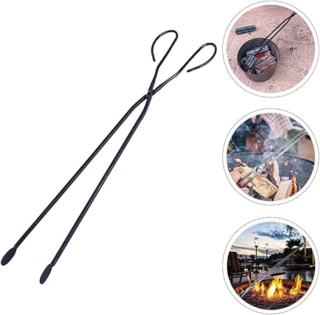 KICHOUSE Long Reach BBQ Tong Outdoor Cleaning Picker Portable Charcoal Clamp for Fire Pit Camping Firewood Holder for Hiking Random Style 2 KICHOUSE Long Reach BBQ Tong Outdoor Cleaning Picker Portable Charcoal Clamp for Fire Pit Camping Firewood Holder for Hiking Random Style - Image 2