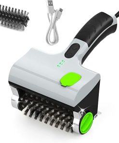 Wireless Electric steam Grill Brush and Scraper for Barbecue Outdoor Indoor Grill,Cordless Handheld steam Grill Cleaner, Unique Tool for Stove, Oven,Charbroil Chimney(Grey)