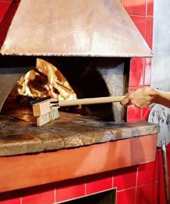 Soro Essentials- 10″ Wide Pizza Oven Brush with Scraper and 36″ Wooden Handle- Pizza Stone Grill Cleaner Safe and Efficient Cleaning Brush for Pizza Oven and Pizza Stone 2