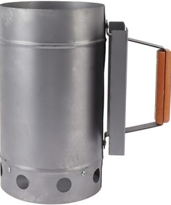 Grill Chimney Starter Wood Handle Compact Barbecue Chimney Starter for Outdoor Cooking Camping