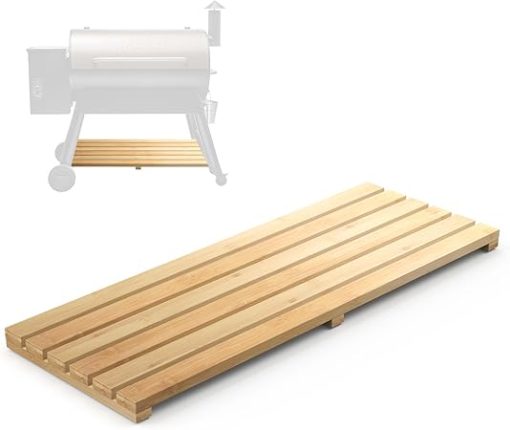 Pellet Grill Storage Shelf Compatible with Traeger Pro Series 34 Pellet Grill, Bamboo Grill Bottom Shelf for Traeger Pellet Grill Accessories to Provide More Storage Space