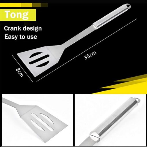 Premium Barbecue Utensils Stainless Steel Tools, 3Pcs Barbecue Accessories BBQ Grill Cooking Utensils Tools Set with Handy Case for Men and Women Outdoor Party Camping Ba - Image 2