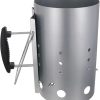Outdoor BBQ Tool Fast Barrel Galvanized Chimney Starter with Handle for Quick and Starting for Grilling and Camping
