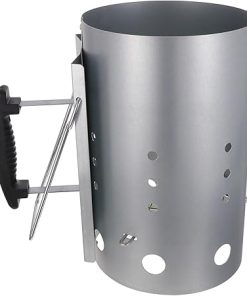 Outdoor BBQ Tool Fast Barrel Galvanized Chimney Starter with Handle for Quick and Starting for Grilling and Camping