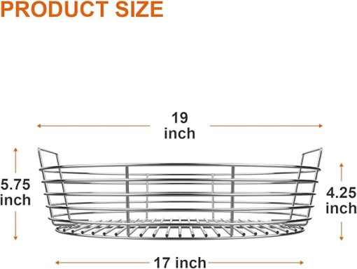 Stainless Steel Charcoal Ash Basket for X-Large Big Green Egg Grill, X-Large - Image 2
