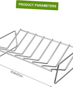 VICASKY Barbecue Accessories Grate Grilling Rib Rack Grill Accessories Outdoor Charcoal Stackable Portable Racks for Mesh Grills Grille Barbecue Grill Silver Stainless Steel Wire 2