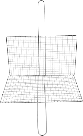 BESPORTBLE Stainless Steel Bbq Fish Grill Basket Durable Rack for Grilling Seafood Vegetables for Camping Picnics Easy to Clean Portable Cooking Equipment BESPORTBLE Stainless Steel Bbq Fish Grill Basket Durable Rack for Grilling Seafood Vegetables for Camping Picnics Easy to Clean Portable Cooking Equipment