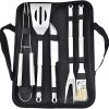 7pcs BBQ Grill Accessories,Heavy Duty BBQ Grill Tools Set with Heat Resistant Handle,Stainless Steel Grilling Accessories Kit for Camping, Kitchen Ect 4