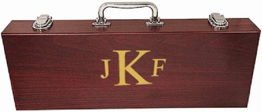 Executive Gift Shoppe | Roman Monogram Rosewood Barbecue Set