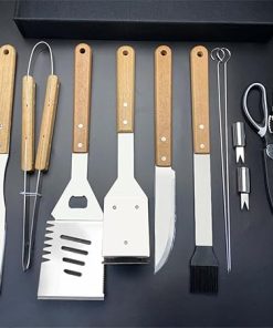 Fork Shovel Clip BBQ Accessories Cloth Bag Stainless Steel Baking Set 2