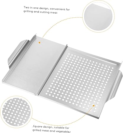 Outdoor Grill Essential Stainless Steel BBQ Plate Tongs Easy-Clean Grilling Accessory Set 2 Outdoor Grill Essential Stainless Steel BBQ Plate Tongs Easy-Clean Grilling Accessory Set - Image 2