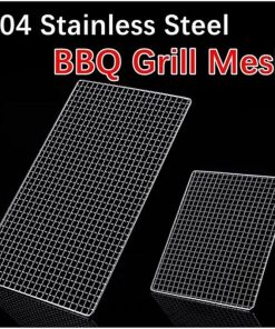 Stainless Steel BBQ Grill Net Mesh for Korean Barbecue, Non-Stick Grilling Mats, Outdoor BBQ Grill Rack, Camping Accessory 2