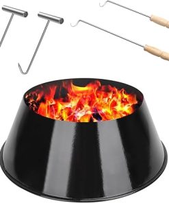 13" BBQ Whirlpool for Weber 22/26.75 WSM Smokey Mountain,XL Kamado,XL Big Green Egg,Kettle Grill Accessories,with Stainless Steel T Meat Hooks and Food Flipper Turner Hooks