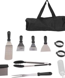 BBQ Grilling Accessories Set, 12Pcs Stainless Steel Accessories Kit, Barbecue Grilling Tool, BBQ Utensil Set for Outdoor Camping Backyard