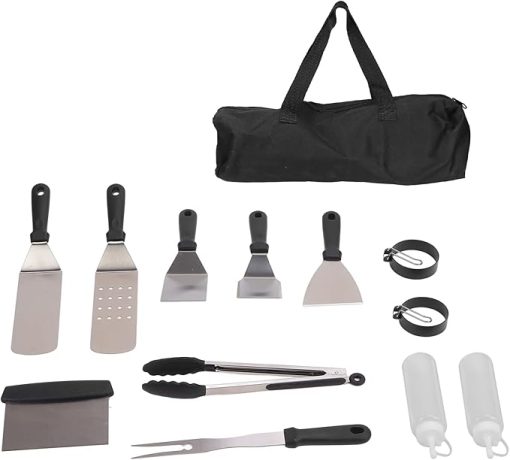 BBQ Grilling Accessories Set, 12Pcs Stainless Steel Accessories Kit, Barbecue Grilling Tool, BBQ Utensil Set for Outdoor Camping Backyard