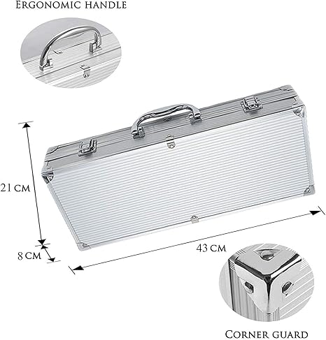 10pc BBQ Grill Accessories Set with – The Very Best Grill Gift on Birthday Wedding – Heavy Duty Stainless Steel Grill Utensils with Non-Slip Handle in Aluminum Case 2 10pc BBQ Grill Accessories Set with - The Very Best Grill Gift on Birthday Wedding - Heavy Duty Stainless Steel Grill Utensils with Non-Slip Handle in Aluminum Case - Image 2