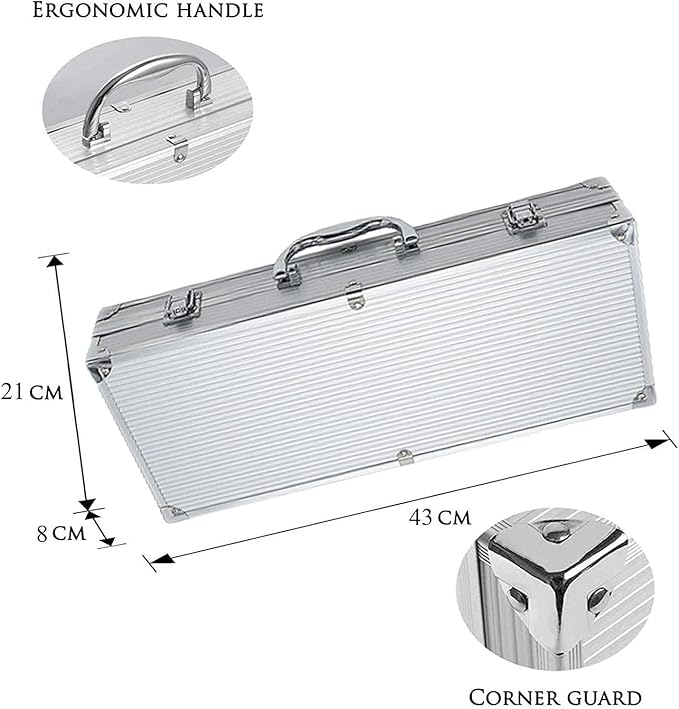 10pc BBQ Grill Accessories Set with – The Very Best Grill Gift on Birthday Wedding – Heavy Duty Stainless Steel Grill Utensils with Non-Slip Handle in Aluminum Case 2 10pc BBQ Grill Accessories Set with - The Very Best Grill Gift on Birthday Wedding - Heavy Duty Stainless Steel Grill Utensils with Non-Slip Handle in Aluminum Case - Image 2