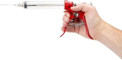 Butcher BBQ Pistol Grip Gourmet Meat Injector Syringe | Metal Handle | 50cc Pistol Grip Injection Syringe | 2 Different Needles for Different Meats | BBQ Smoker Accessories | Tailgating Accessories - Image 2